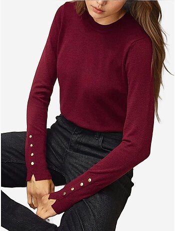 Pull en maille boutonnée à col rond hiccup