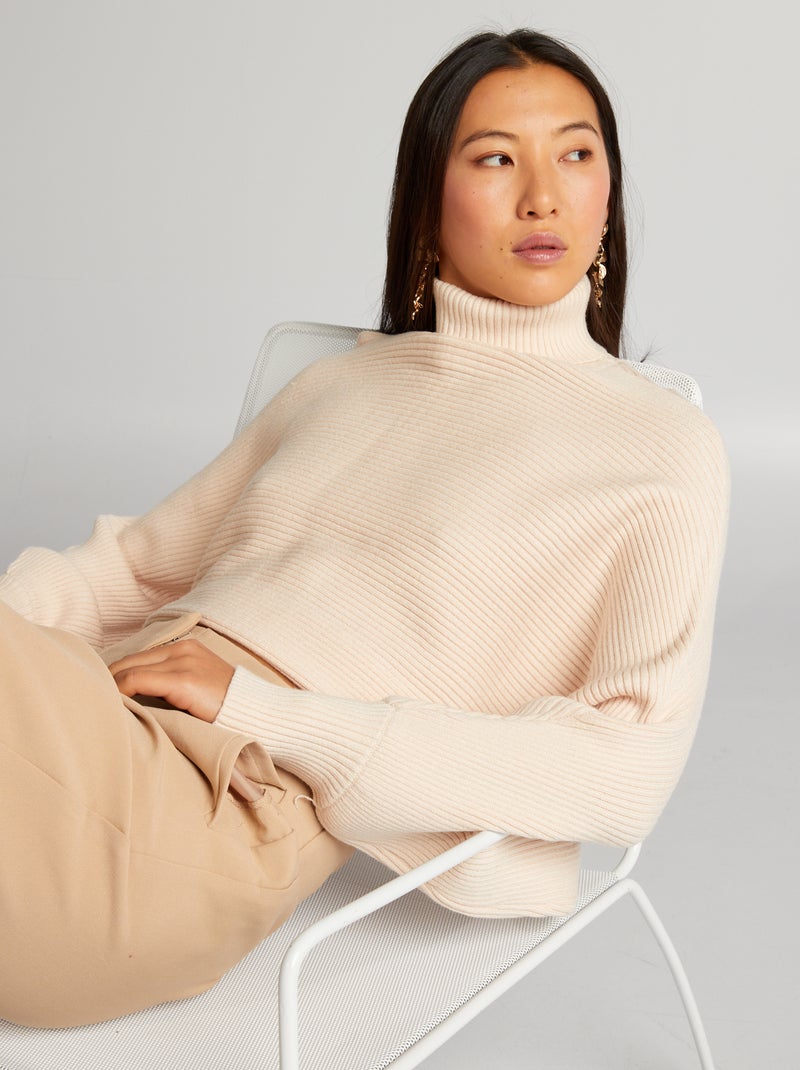 Pull en maille chauve souris Blanc - Kiabi