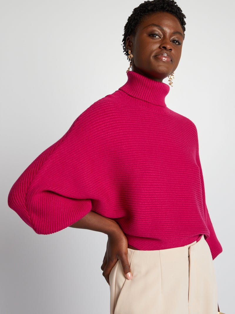 Pull en maille chauve souris Rouge - Kiabi