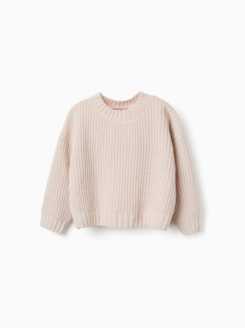Pull en maille chenille à épaules tombantes - Kiabi