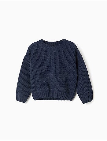 Pull en maille chenille à épaules tombantes