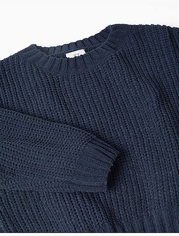 Pull en maille chenille à épaules tombantes