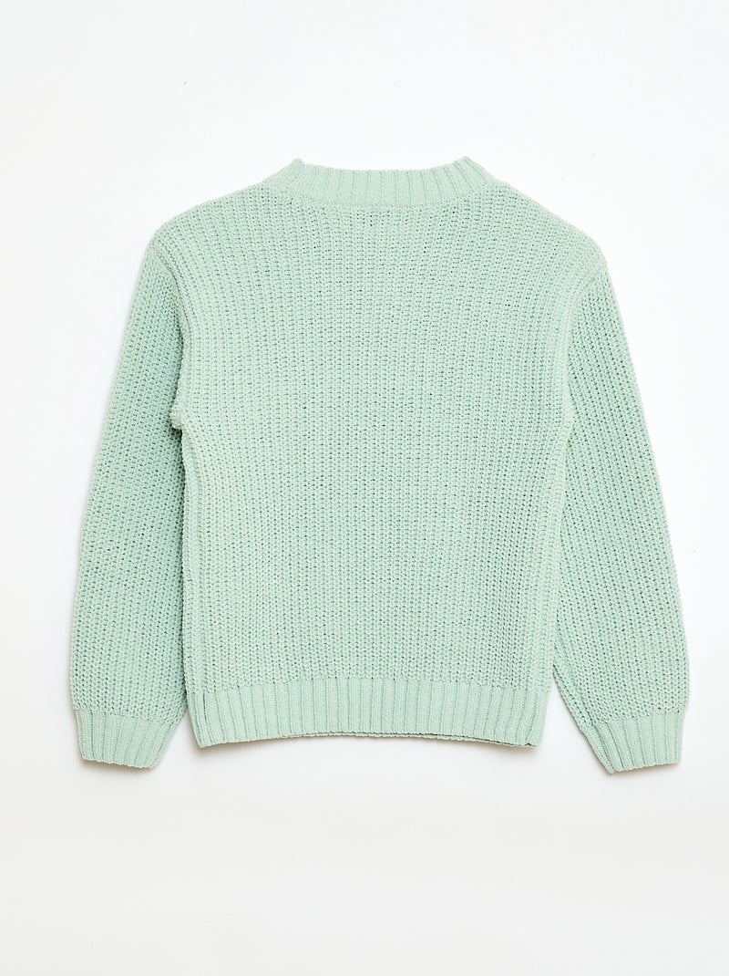 Pull en maille chenille Bleu - Kiabi