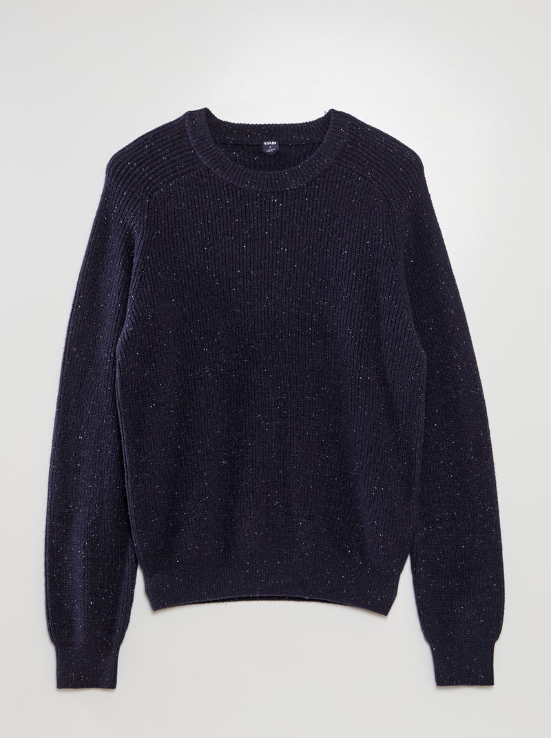 Pull en maille chiné Bleu - Kiabi