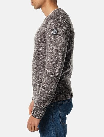 Pull en maille chiné col rond large