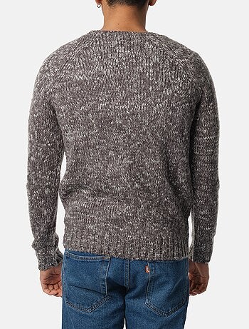 Pull en maille chiné col rond large