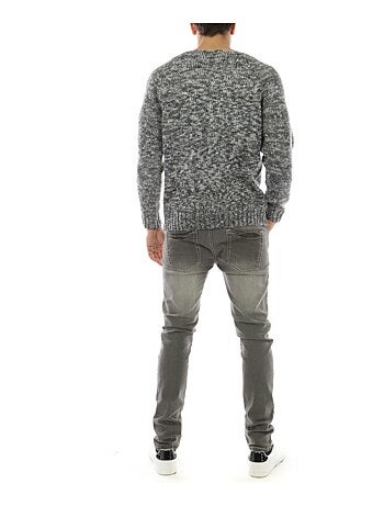 Pull en maille chiné col rond large