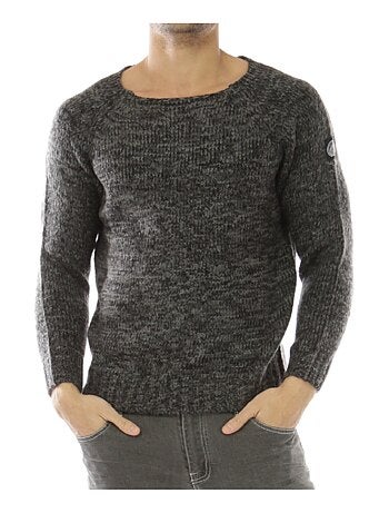 Pull en maille chiné col rond large