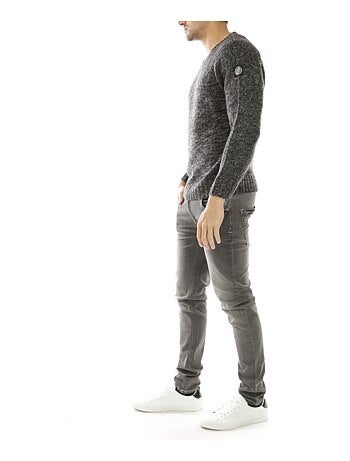 Pull en maille chiné col rond large