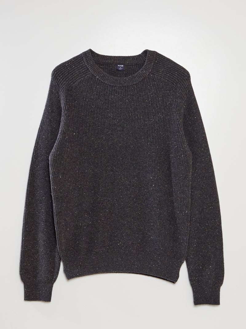 Pull en maille chiné Gris - Kiabi