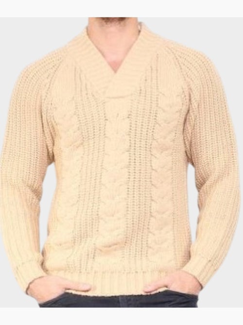 Pull en maille col chale - Kiabi
