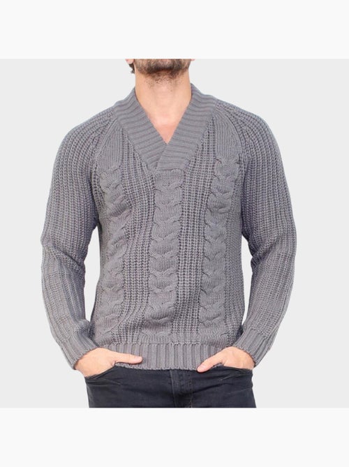 Pull en maille col chale - Kiabi Pull en maille col chale - Kiabi