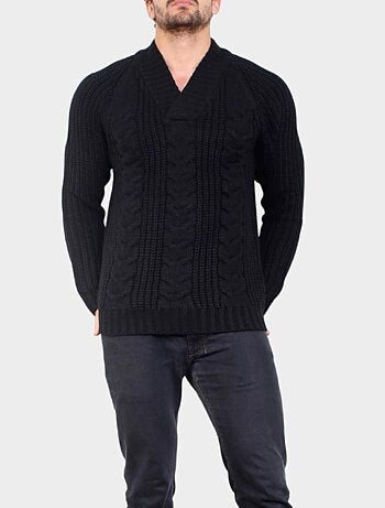 Pull en maille col chale