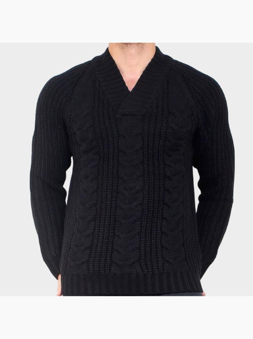 Pull en maille col chale - Kiabi