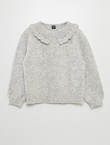 Pull en maille col claudine