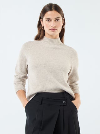 Pull en maille col montant