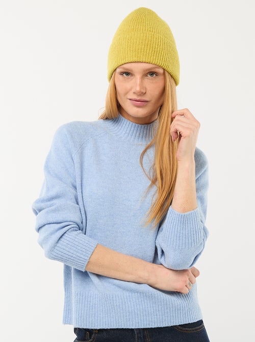Pull en maille col montant - Kiabi