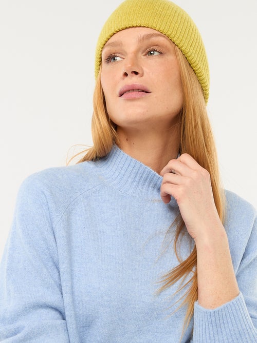 Pull en maille col montant - Kiabi