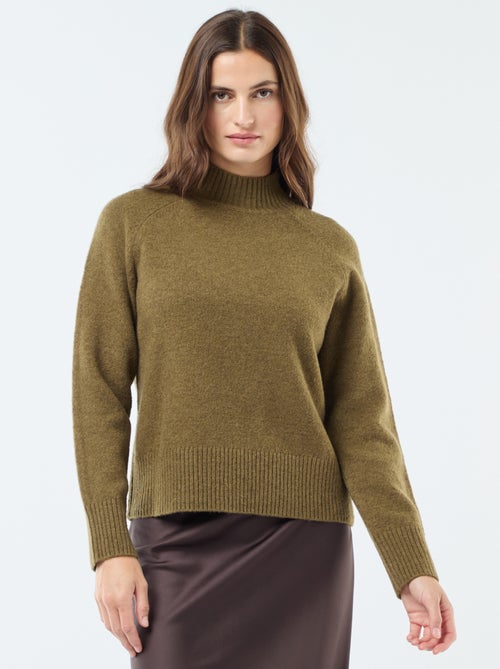 Pull en maille col montant - Kiabi