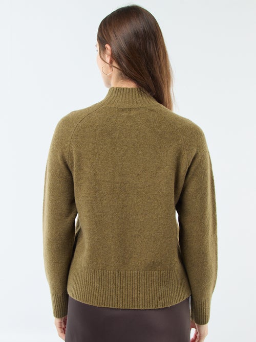 Pull en maille col montant - Kiabi