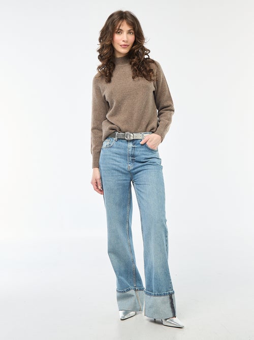 Pull en maille col montant - Kiabi