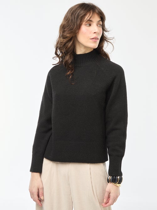 Pull en maille col montant - Kiabi