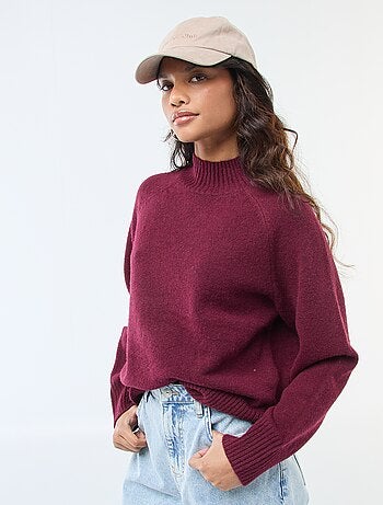 Pull en maille col montant