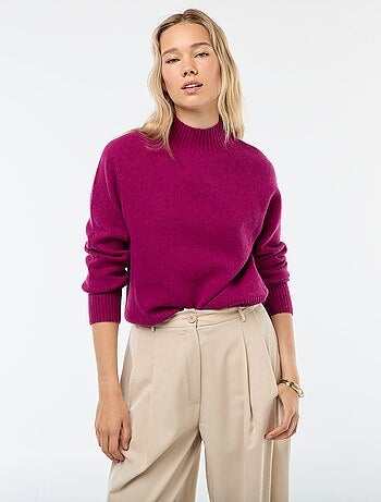 Pull en maille col montant