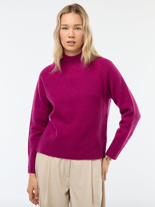 Pull en maille col montant - Kiabi