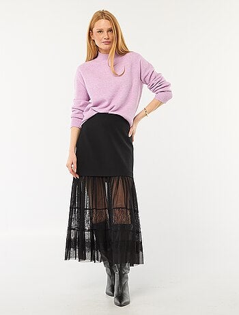 Pull en maille col montant