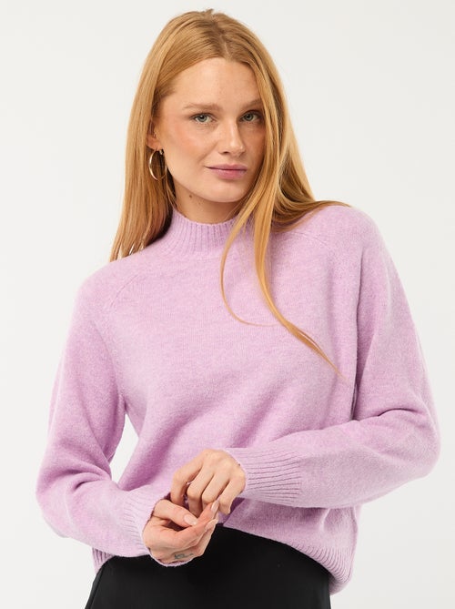 Pull Femme Col Roulé Uni - Tissu Doux (polyester) - Manches Longues - Décontracté Pour Intérieur/extérieur