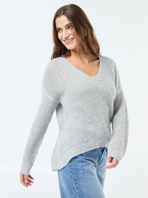 Pull en maille col V 'JDY' - Kiabi