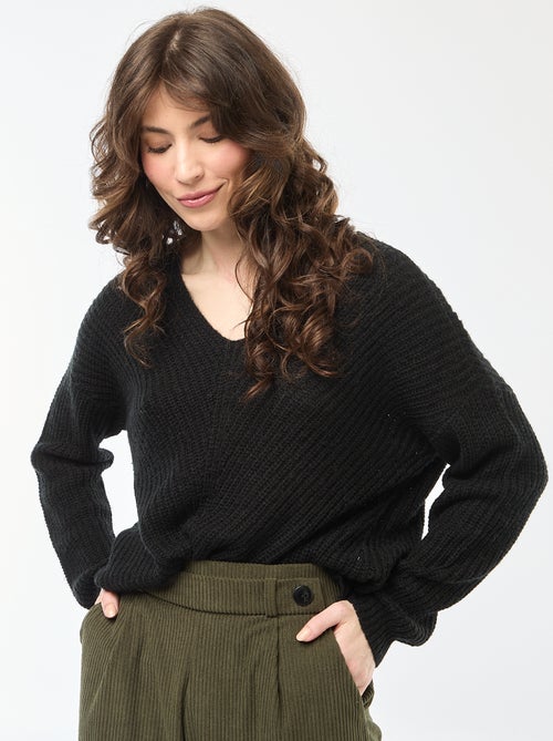 Pull en maille col V 'JDY' - Kiabi