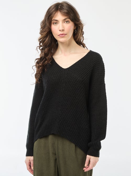 Pull en maille col V 'JDY' - Kiabi