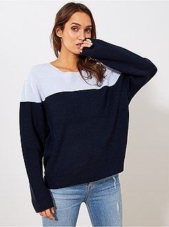 Pull en maille color block - Kiabi