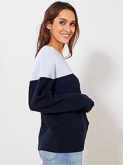 Pull en maille color block - Kiabi