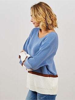 Pull en maille color block - Kiabi