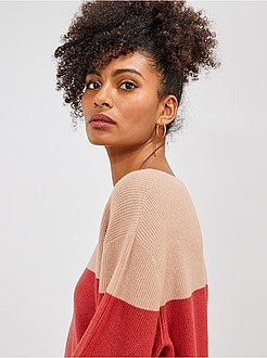 Pull en maille color block - Kiabi