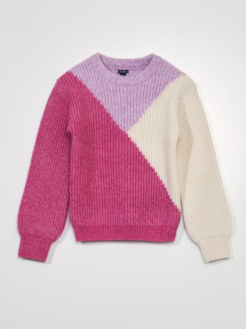 Pull en maille colorblock Multicolore - Kiabi