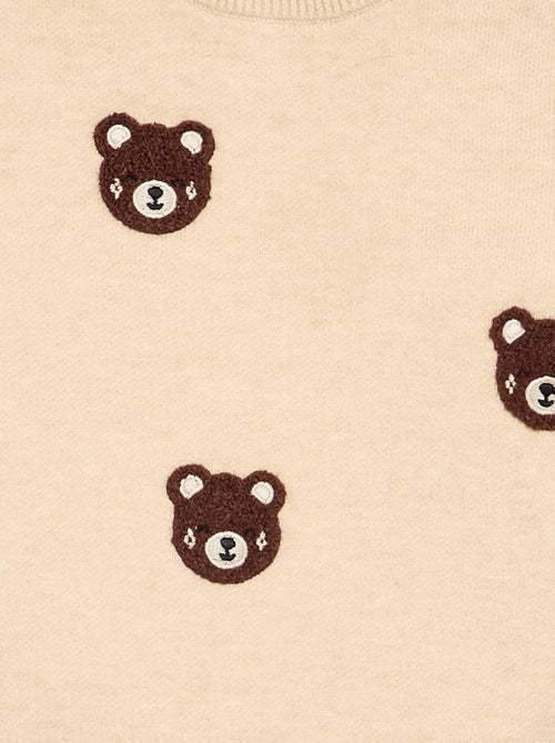 Pull en maille compacte avec broderies animaux - Kiabi Pull en maille compacte avec broderies animaux - Kiabi