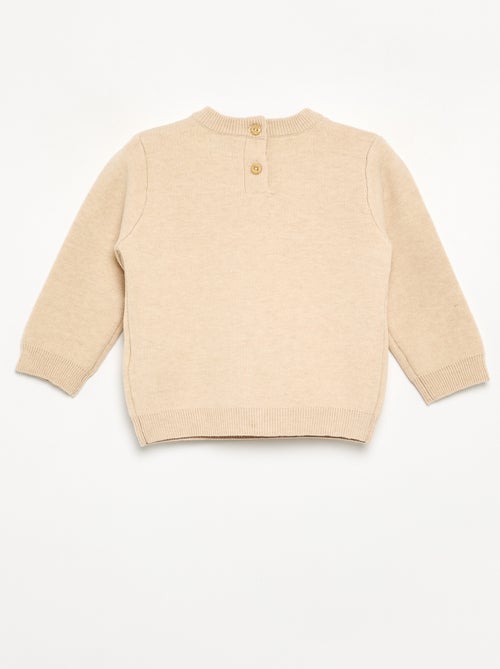 Pull en maille compacte avec broderies animaux - Kiabi Pull en maille compacte avec broderies animaux - Kiabi