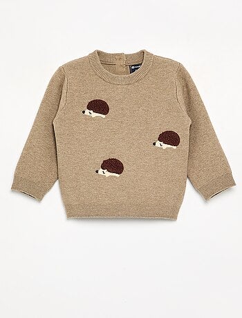 Pull en maille compacte avec broderies animaux