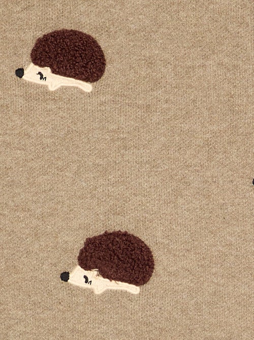 Pull en maille compacte avec broderies animaux - Kiabi