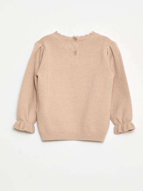 Pull en maille compacte avec broderies - Kiabi
