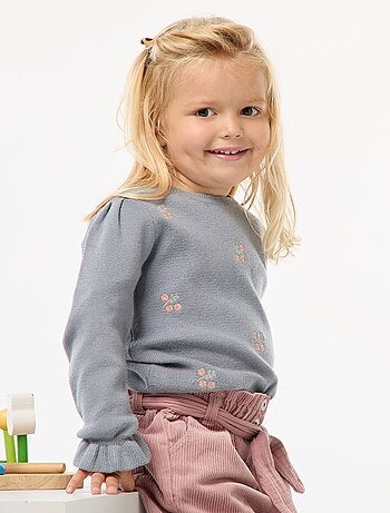 Pull en maille compacte avec broderies