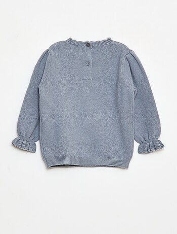 Pull en maille compacte avec broderies