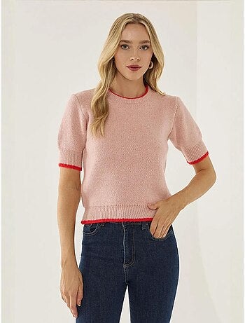Pull en maille contrastée
