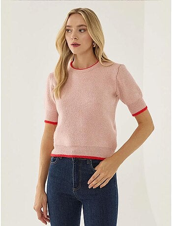 Pull en maille contrastée