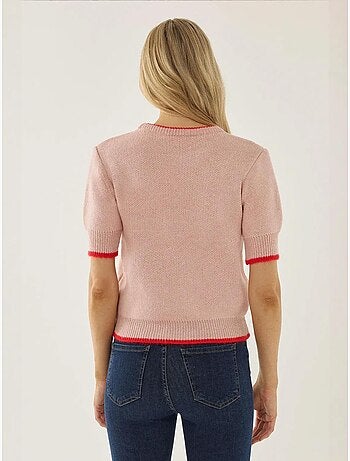 Pull en maille contrastée