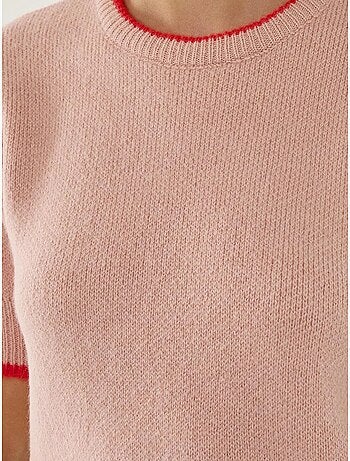 Pull en maille contrastée